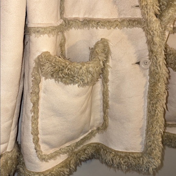 Y2K Cato Faux Suede & Shearling Exposed Seams Women’s Coat/Winter Jacket Size XL - Picture 8 of 17